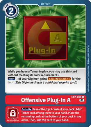 Offensive Plug-In A (EX2-066) - Digital Hazard - Premium Digimon Single from Bandai - Just $0.08! Shop now at Game Crave Tournament Store