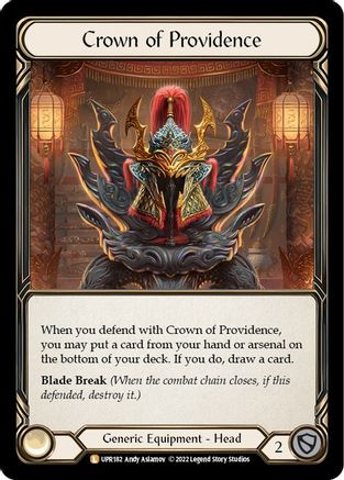 Crown of Providence (UPR182) - Uprising Rainbow Foil - Premium Flesh And Blood Single from Legend Story Studios - Just $95.08! Shop now at Game Crave Tournament Store