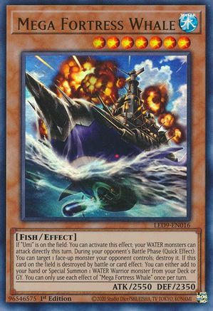 Mega Fortress Whale (LED9-EN016) - Legendary Duelists: Duels From the Deep 1st Edition - Premium Yugioh Single from Konami - Just $0.08! Shop now at Game Crave Tournament Store
