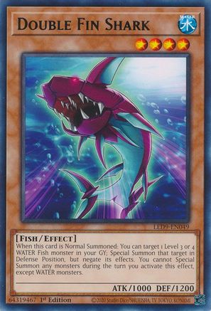 Double Fin Shark (LED9-EN049) - Legendary Duelists: Duels From the Deep 1st Edition - Premium Yugioh Single from Konami - Just $0.25! Shop now at Game Crave Tournament Store
