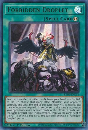 Forbidden Droplet (LED9-EN056) - Legendary Duelists: Duels From the Deep 1st Edition - Premium Yugioh Single from Konami - Just $2.94! Shop now at Game Crave Tournament Store