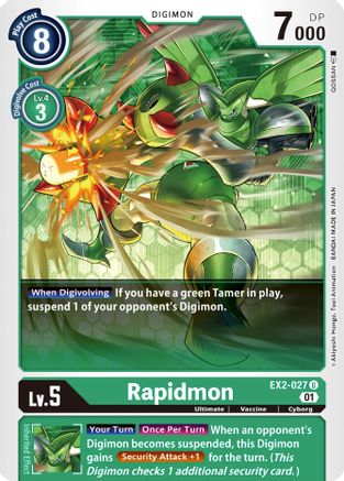 Rapidmon (EX2-027) - Digital Hazard - Premium Digimon Single from Bandai - Just $0.25! Shop now at Game Crave Tournament Store