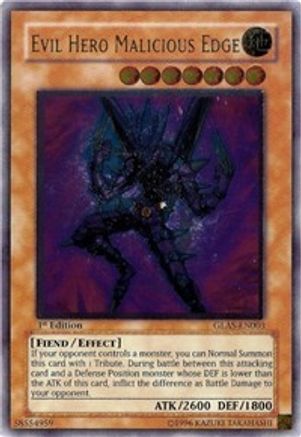 Evil HERO Malicious Edge (UTR) (GLAS-EN003) - Gladiator's Assault Unlimited - Premium Yugioh Single from Konami - Just $76.78! Shop now at Game Crave Tournament Store