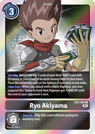 Ryo Akiyama (EX2-062) - Digital Hazard Foil - Premium Digimon Single from Bandai - Just $0.25! Shop now at Game Crave Tournament Store
