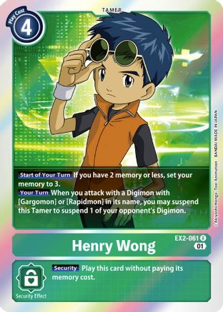 Henry Wong (EX2-061) - Digital Hazard Foil - Premium Digimon Single from Bandai - Just $0.25! Shop now at Game Crave Tournament Store