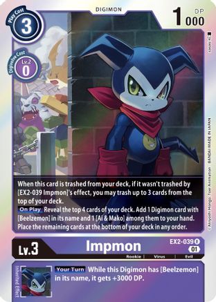 Impmon (EX2-039) - Digital Hazard Foil - Premium Digimon Single from Bandai - Just $0.25! Shop now at Game Crave Tournament Store