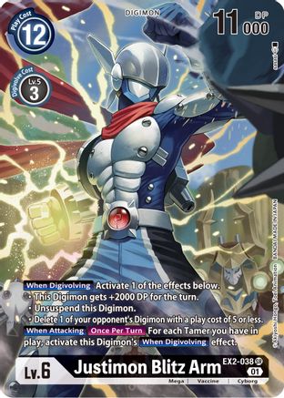 Justimon Blitz Arm (Alternate Art) (EX2-038) - Digital Hazard Foil - Premium Digimon Single from Bandai - Just $9.13! Shop now at Game Crave Tournament Store
