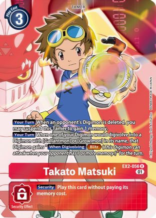Takato Matsuki (Alternate Art) (EX2-056) - Digital Hazard Foil - Premium Digimon Single from Bandai - Just $27.80! Shop now at Game Crave Tournament Store