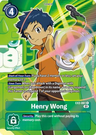 Henry Wong (Alternate Art) (EX2-061) - Digital Hazard Foil - Premium Digimon Single from Bandai - Just $4.12! Shop now at Game Crave Tournament Store