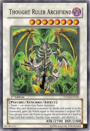 Thought Ruler Archfiend (TDGS-EN044) - The Duelist Genesis 1st Edition - Premium Yugioh Single from Konami - Just $8.74! Shop now at Game Crave Tournament Store