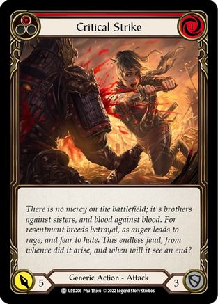 Critical Strike (Red) (UPR206) - Uprising Rainbow Foil - Premium Flesh And Blood Single from Legend Story Studios - Just $0.25! Shop now at Game Crave Tournament Store