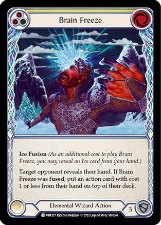 Brain Freeze (Yellow) (UPR117) - Uprising Rainbow Foil - Premium Flesh And Blood Single from Legend Story Studios - Just $0.13! Shop now at Game Crave Tournament Store