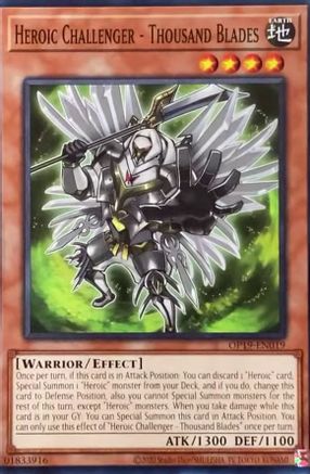 Heroic Challenger - Thousand Blades (OP19-EN019) - OTS Tournament Pack 19 Unlimited - Premium Yugioh Single from Konami - Just $0.25! Shop now at Game Crave Tournament Store
