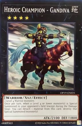 Heroic Champion - Gandiva (OP19-EN025) - OTS Tournament Pack 19 Unlimited - Premium Yugioh Single from Konami - Just $0.25! Shop now at Game Crave Tournament Store