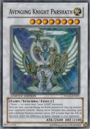 Avenging Knight Parshath (TDGS-ENSP1) (TDGS-ENSP1) - The Duelist Genesis Limited - Premium Yugioh Single from Konami - Just $10.80! Shop now at Game Crave Tournament Store