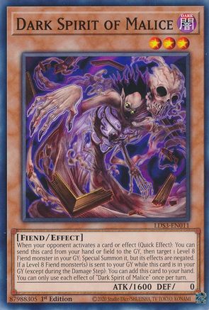 Dark Spirit of Malice (LDS3-EN011) - Legendary Duelists: Season 3 1st Edition - Premium Yugioh Single from Konami - Just $0.25! Shop now at Game Crave Tournament Store