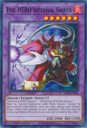 Evil HERO Infernal Sniper (LDS3-EN031) - Legendary Duelists: Season 3 1st Edition - Premium Yugioh Single from Konami - Just $0.25! Shop now at Game Crave Tournament Store