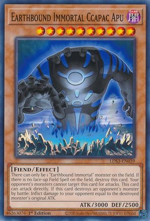 Earthbound Immortal Ccapac Apu (LDS3-EN039) - Legendary Duelists: Season 3 1st Edition - Premium Yugioh Single from Konami - Just $0.25! Shop now at Game Crave Tournament Store