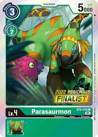 Parasaurmon (2022 Championship Online Regional) [Online Finalist] (BT6-048) - Double Diamond Foil - Premium Digimon Single from Bandai - Just $0.93! Shop now at Game Crave Tournament Store