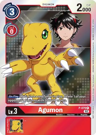 Agumon - P-079 (P-079) - Digimon Promotion Cards Foil - Premium Digimon Single from Bandai - Just $3.88! Shop now at Game Crave Tournament Store