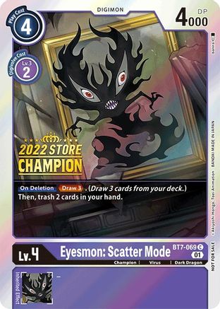 Eyesmon: Scatter Mode (2022 Store Champion) (BT7-069) - Next Adventure Foil - Premium Digimon Single from Bandai - Just $1.22! Shop now at Game Crave Tournament Store