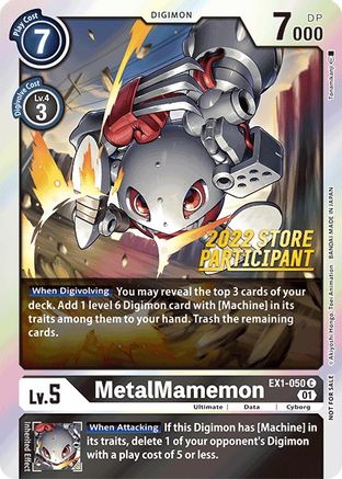 MetalMamemon (2022 Store Participant) (EX1-050) - Classic Collection Foil - Premium Digimon Single from Bandai - Just $0.54! Shop now at Game Crave Tournament Store
