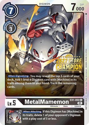 MetalMamemon (2022 Store Champion) (EX1-050) - Classic Collection Foil - Premium Digimon Single from Bandai - Just $0.97! Shop now at Game Crave Tournament Store