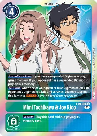 Mimi Tachikawa & Joe Kido (BT9-088) - X Record Foil - Premium Digimon Single from Bandai - Just $0.25! Shop now at Game Crave Tournament Store