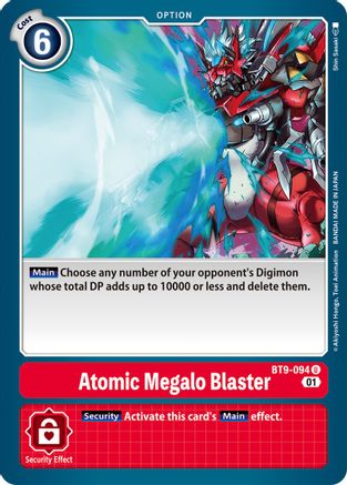 Atomic Megalo Blaster (BT9-094) - X Record - Premium Digimon Single from Bandai - Just $0.25! Shop now at Game Crave Tournament Store