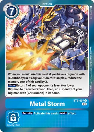 Metal Storm (BT9-097) - X Record Foil - Premium Digimon Single from Bandai - Just $0.25! Shop now at Game Crave Tournament Store