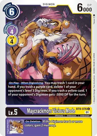Maycrackmon: Vicious Mode (BT9-076) - X Record - Premium Digimon Single from Bandai - Just $0.25! Shop now at Game Crave Tournament Store