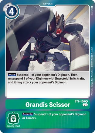 Grandis Scissor (BT9-100) - X Record Foil - Premium Digimon Single from Bandai - Just $0.25! Shop now at Game Crave Tournament Store