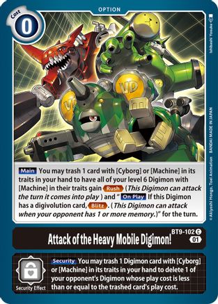 Attack of the Heavy Mobile Digimon! (BT9-102) - X Record - Premium Digimon Single from Bandai - Just $0.25! Shop now at Game Crave Tournament Store