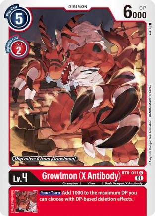 Growlmon (X Antibody) (BT9-011) - X Record - Premium Digimon Single from Bandai - Just $0.25! Shop now at Game Crave Tournament Store