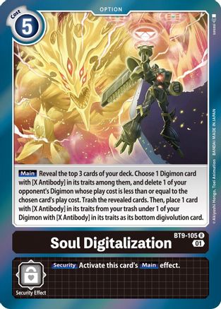Soul Digitalization (BT9-105) - X Record Foil - Premium Digimon Single from Bandai - Just $0.25! Shop now at Game Crave Tournament Store