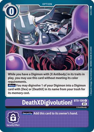 DeathXDigivolution! (BT9-106) - X Record - Premium Digimon Single from Bandai - Just $0.25! Shop now at Game Crave Tournament Store