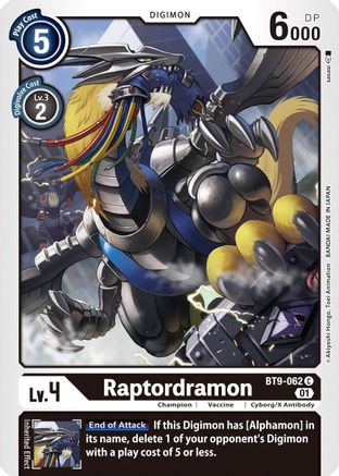 Raptordramon (BT9-062) - X Record - Premium Digimon Single from Bandai - Just $0.25! Shop now at Game Crave Tournament Store