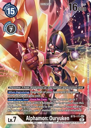 Alphamon: Ouryuken (Alternate Art) (BT9-111) - X Record Foil - Premium Digimon Single from Bandai - Just $14.67! Shop now at Game Crave Tournament Store