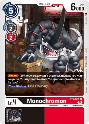 Monochromon (BT9-061) - X Record - Premium Digimon Single from Bandai - Just $0.25! Shop now at Game Crave Tournament Store