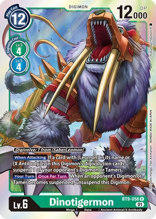 Dinotigermon (BT9-056) - X Record Foil - Premium Digimon Single from Bandai - Just $0.25! Shop now at Game Crave Tournament Store