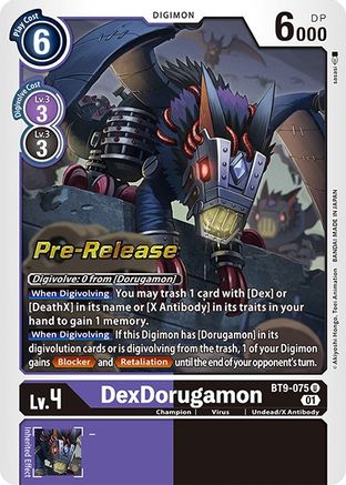 DexDorugamon (BT9-075) - X Record Pre-Release Cards Foil - Premium Digimon Single from Bandai - Just $23.91! Shop now at Game Crave Tournament Store