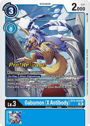 Gabumon (X Antibody) (BT9-020) - X Record Pre-Release Cards - Premium Digimon Single from Bandai - Just $2.33! Shop now at Game Crave Tournament Store