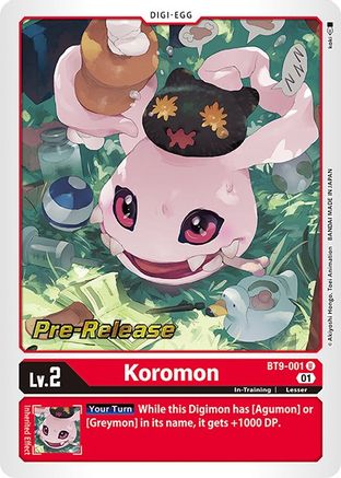 Koromon (BT9-001) - X Record Pre-Release Cards Foil - Premium Digimon Single from Bandai - Just $1.05! Shop now at Game Crave Tournament Store