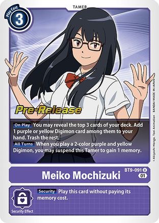 Meiko Mochizuki (BT9-091) - X Record Pre-Release Cards Foil - Premium Digimon Single from Bandai - Just $9.60! Shop now at Game Crave Tournament Store