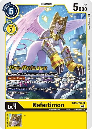 Nefertimon (BT9-037) - X Record Pre-Release Cards Foil - Premium Digimon Single from Bandai - Just $3.70! Shop now at Game Crave Tournament Store