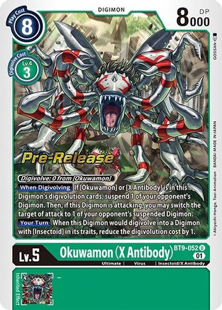 Okuwamon (X Antibody) (BT9-052) - X Record Pre-Release Cards - Premium Digimon Single from Bandai - Just $11.14! Shop now at Game Crave Tournament Store