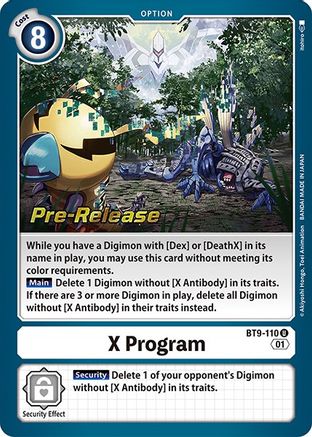 X Program (BT9-110) - X Record Pre-Release Cards Foil - Premium Digimon Single from Bandai - Just $8! Shop now at Game Crave Tournament Store