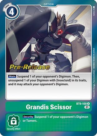 Grandis Scissor (BT9-100) - X Record Pre-Release Cards - Premium Digimon Single from Bandai - Just $0.07! Shop now at Game Crave Tournament Store