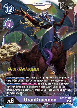 GranDracmon (BT9-079) - X Record Pre-Release Cards Foil - Premium Digimon Single from Bandai - Just $0.35! Shop now at Game Crave Tournament Store