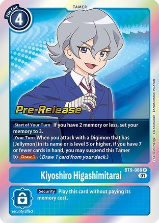 Kiyoshiro Higashimitarai (BT9-086) - X Record Pre-Release Cards Foil - Premium Digimon Single from Bandai - Just $0.95! Shop now at Game Crave Tournament Store